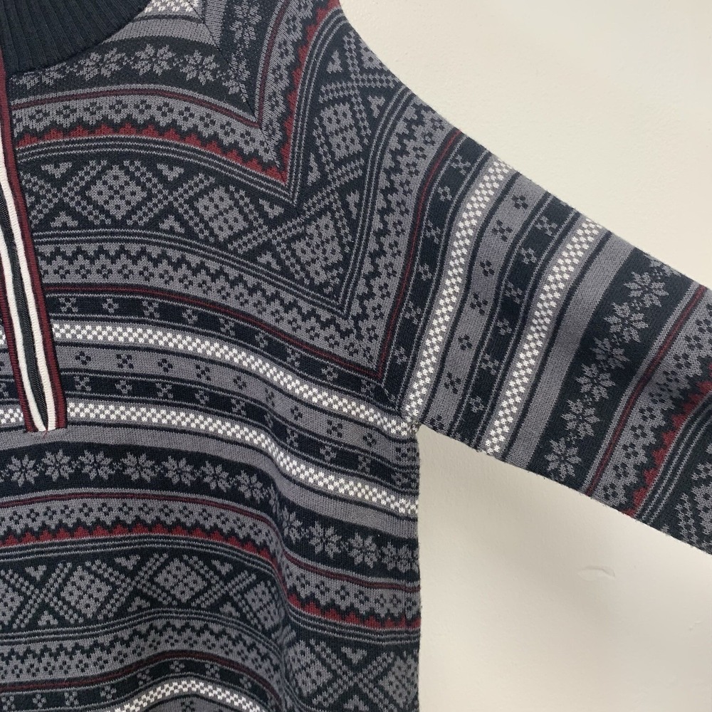 Eddie Bauer Fair Isle 1/4 Zip Sweater Men XL Cotton Blend Casual Preppy Travel - Picture 4 of 10